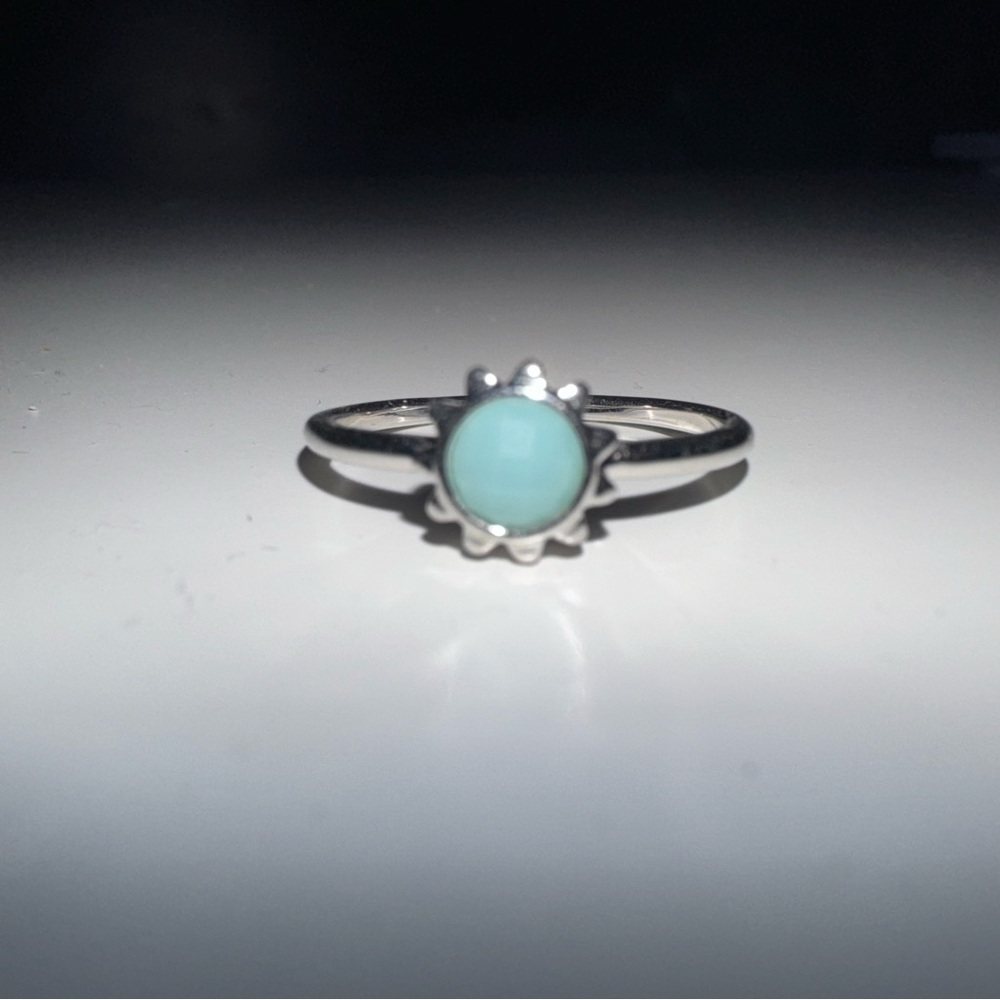 Pura Vida Silver Ring with Aqua Gem